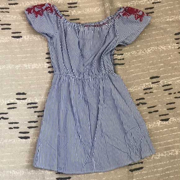Francesca’s Blue Striped Off-The-Shoulder Dress - Picture 3 of 4